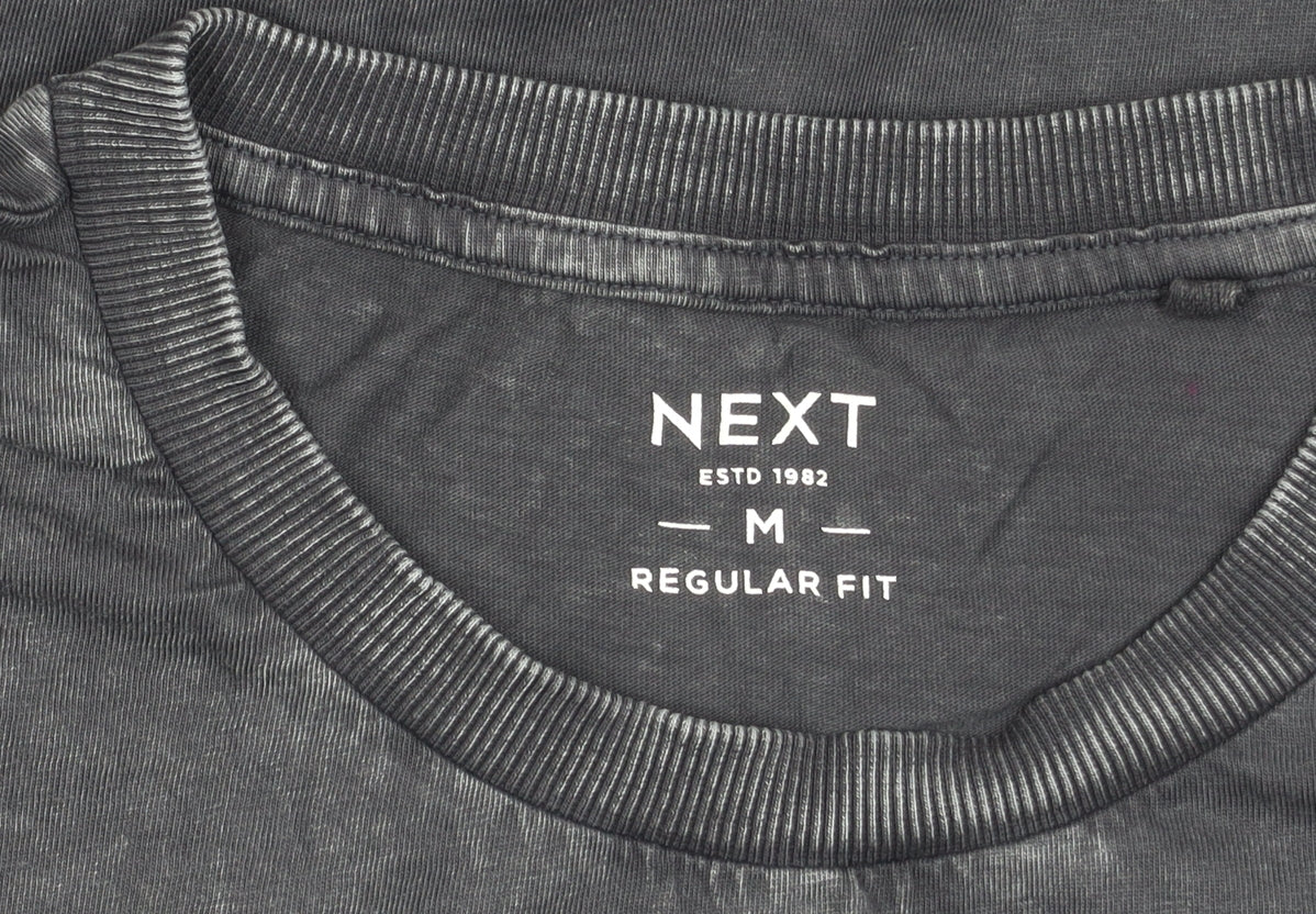 Next Unisex Adults Black Cotton Regular Fit T-Shirt M