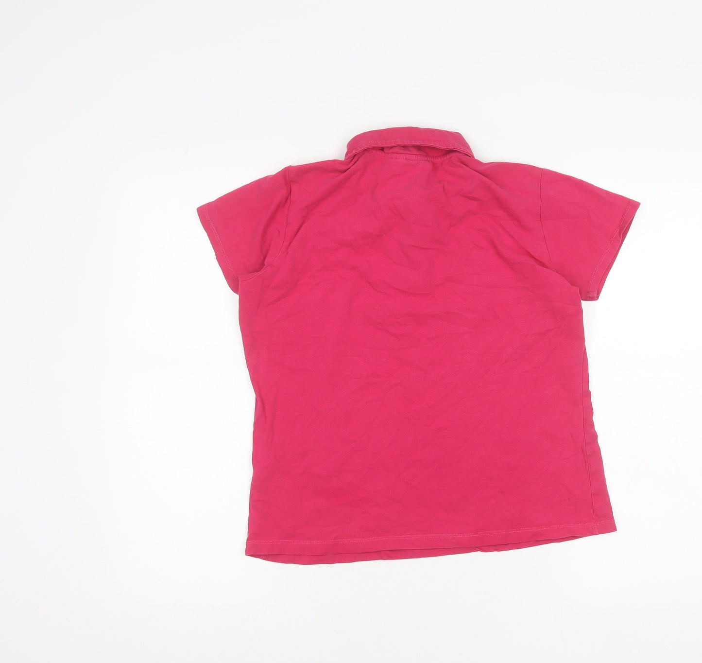LA Gear Womens Pink Polo Shirt Size 12 Short Sleeve Cotton Blend
