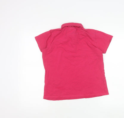 LA Gear Womens Pink Polo Shirt Size 12 Short Sleeve Cotton Blend