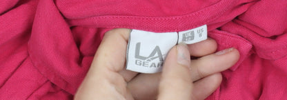 LA Gear Womens Pink Polo Shirt Size 12 Short Sleeve Cotton Blend