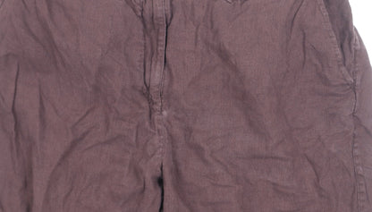 Fat Face Womens Brown Linen Blend Jogger Trousers Size 16