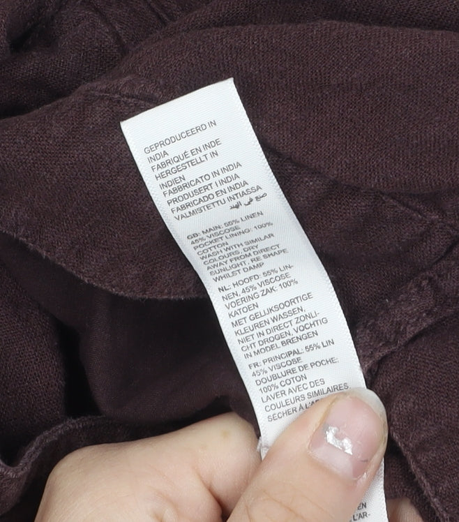 Fat Face Womens Brown Linen Blend Jogger Trousers Size 16