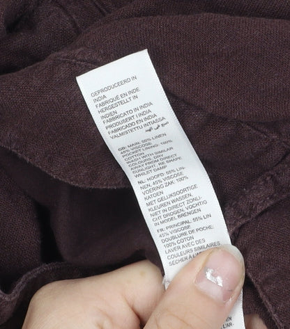 Fat Face Womens Brown Linen Blend Jogger Trousers Size 16