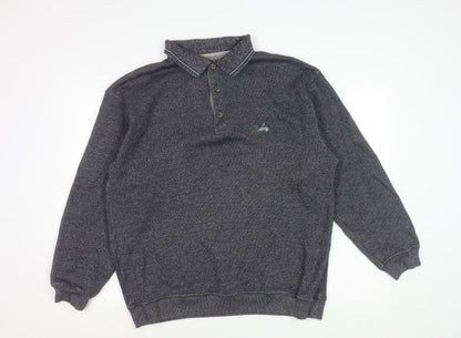 Greystone Men’s Grey 2XL Long Sleeve Polo Shirt Cotton Blend