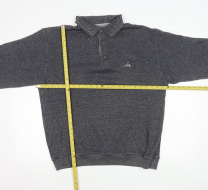 Greystone Men’s Grey 2XL Long Sleeve Polo Shirt Cotton Blend