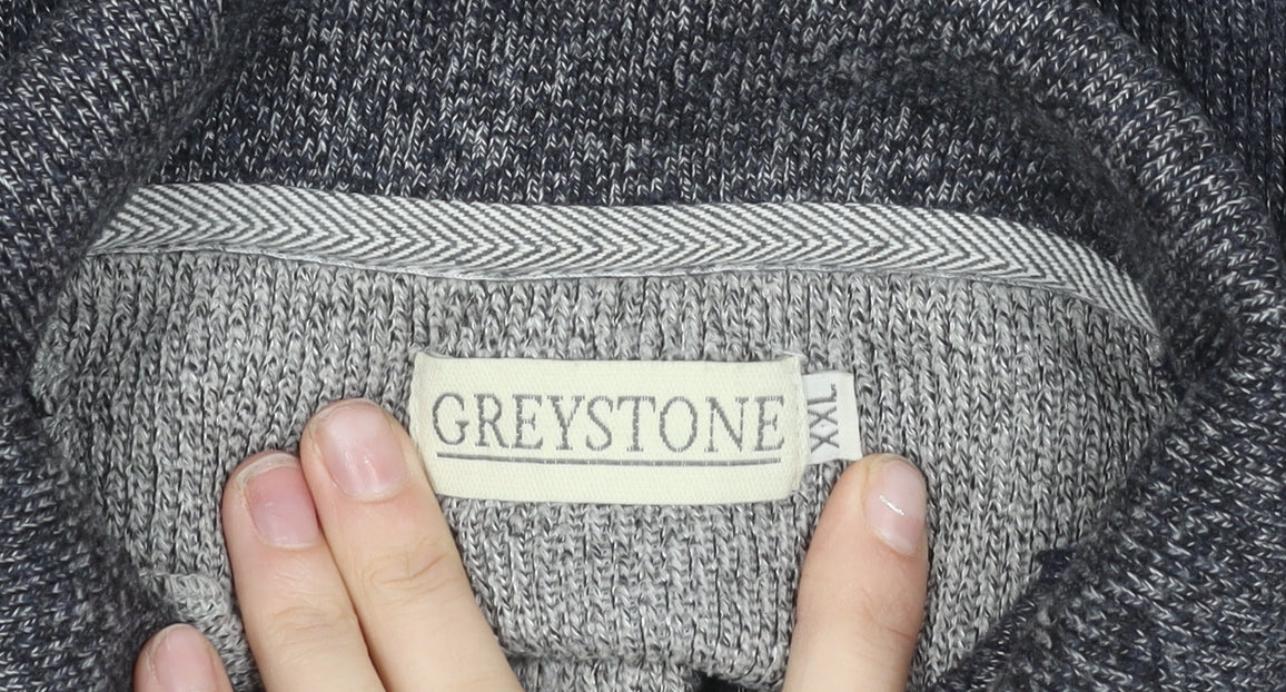 Greystone Men’s Grey 2XL Long Sleeve Polo Shirt Cotton Blend