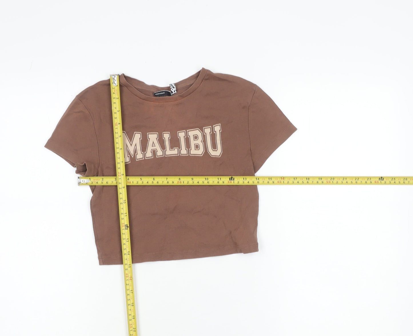 ASOS Women’s Brown Malibu Cropped T-Shirt UK 8 Short Sleeve