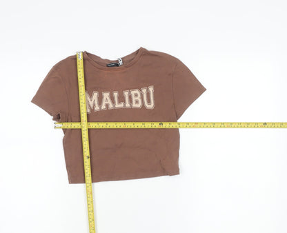 ASOS Women’s Brown Malibu Cropped T-Shirt UK 8 Short Sleeve