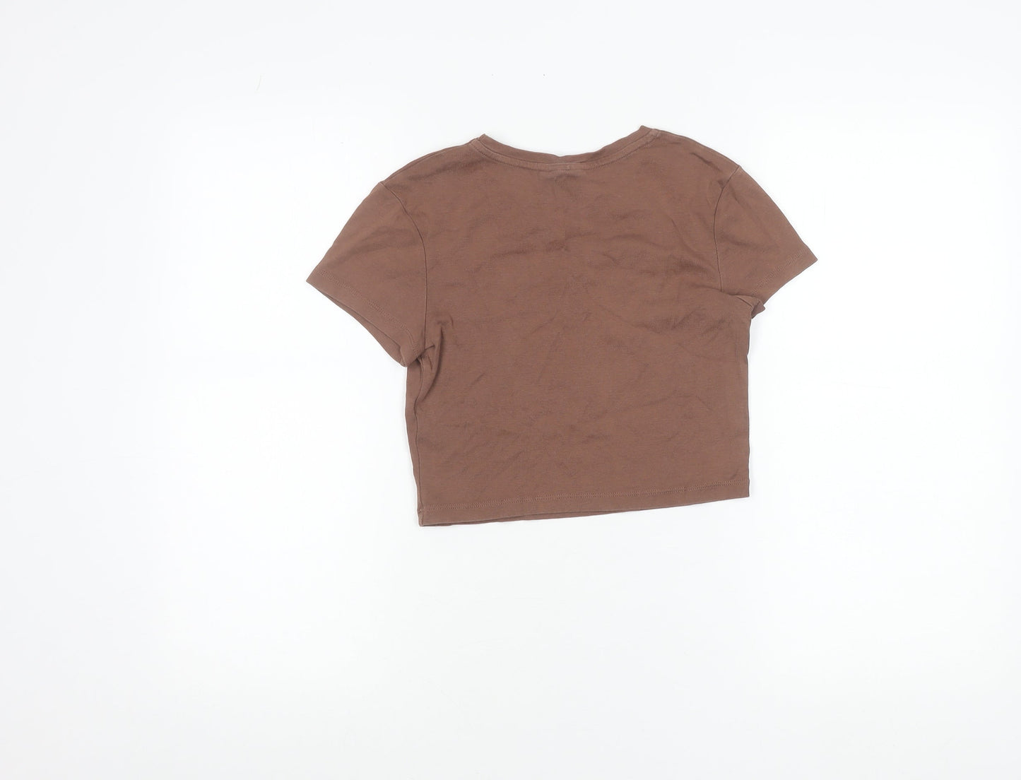 ASOS Women’s Brown Malibu Cropped T-Shirt UK 8 Short Sleeve