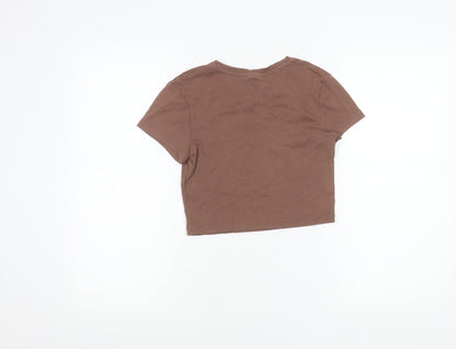 ASOS Women’s Brown Malibu Cropped T-Shirt UK 8 Short Sleeve