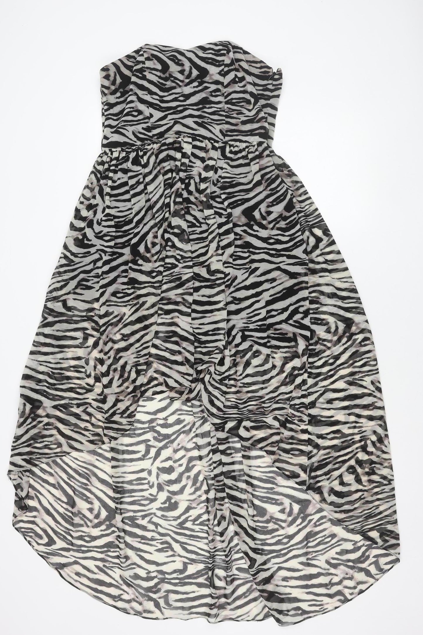 New Look Women’s Multicoloured Zebra Print Strapless Knee Dress Size 12