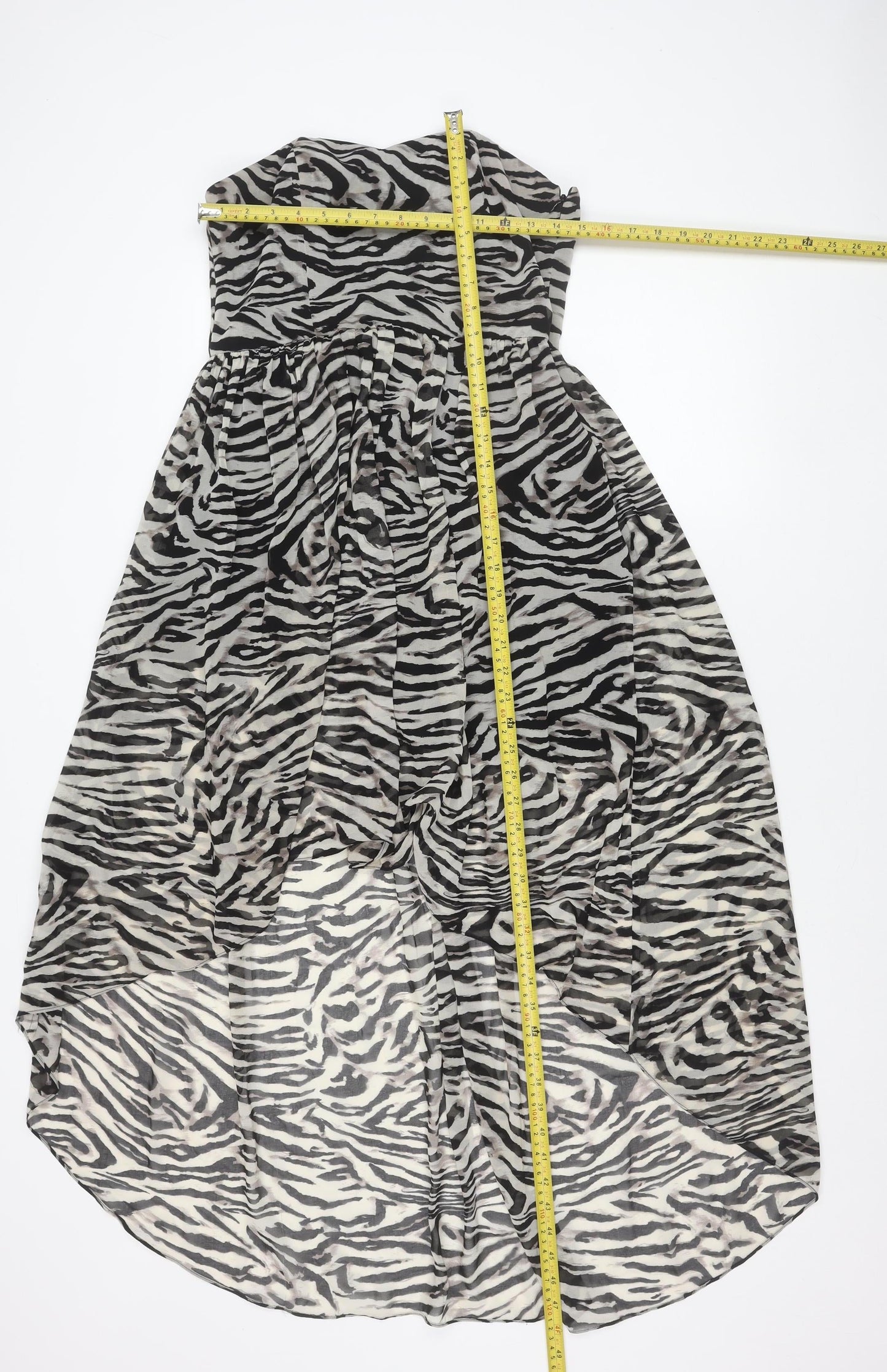 New Look Women’s Multicoloured Zebra Print Strapless Knee Dress Size 12
