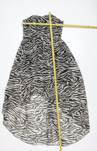 New Look Women’s Multicoloured Zebra Print Strapless Knee Dress Size 12