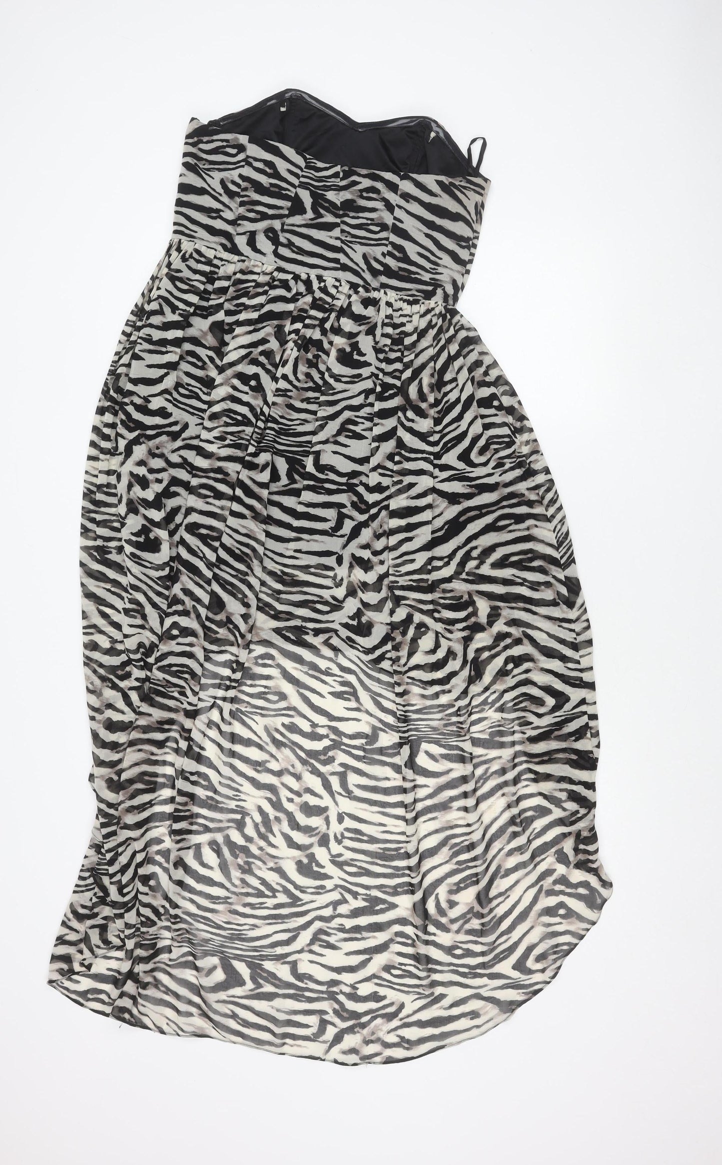 New Look Women’s Multicoloured Zebra Print Strapless Knee Dress Size 12