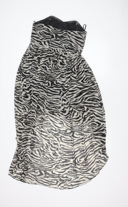 New Look Women’s Multicoloured Zebra Print Strapless Knee Dress Size 12