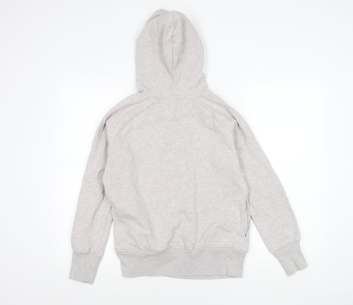 Reebok Womens Grey Hoodie Small Cotton Blend Pullover Logo Sportswear