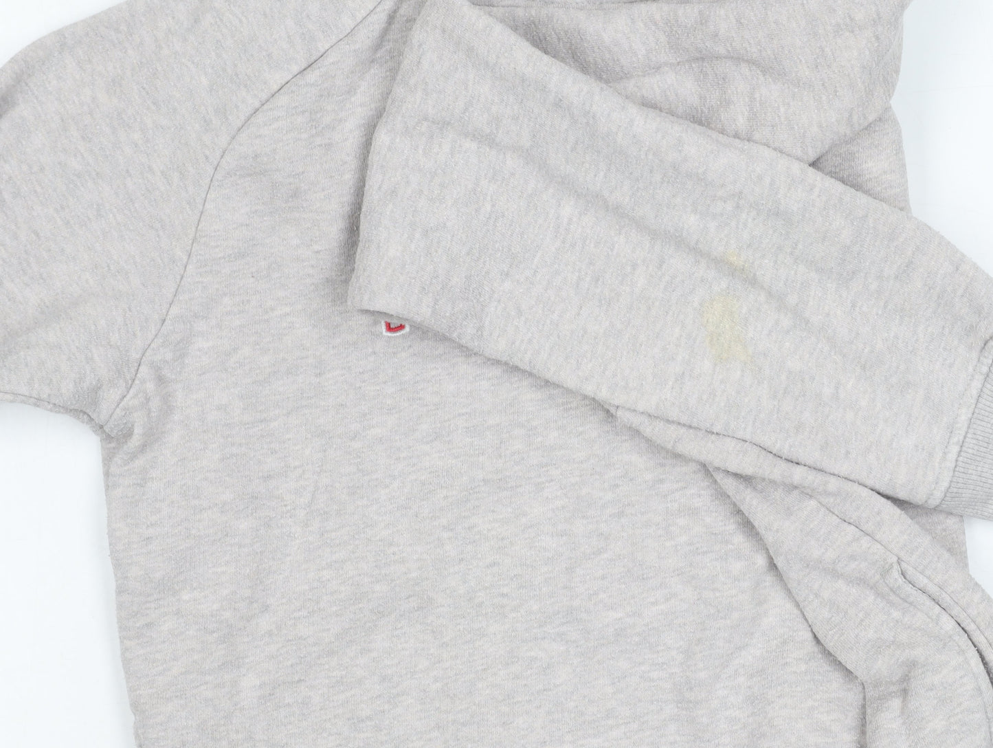 Reebok Womens Grey Hoodie Small Cotton Blend Pullover Logo Sportswear