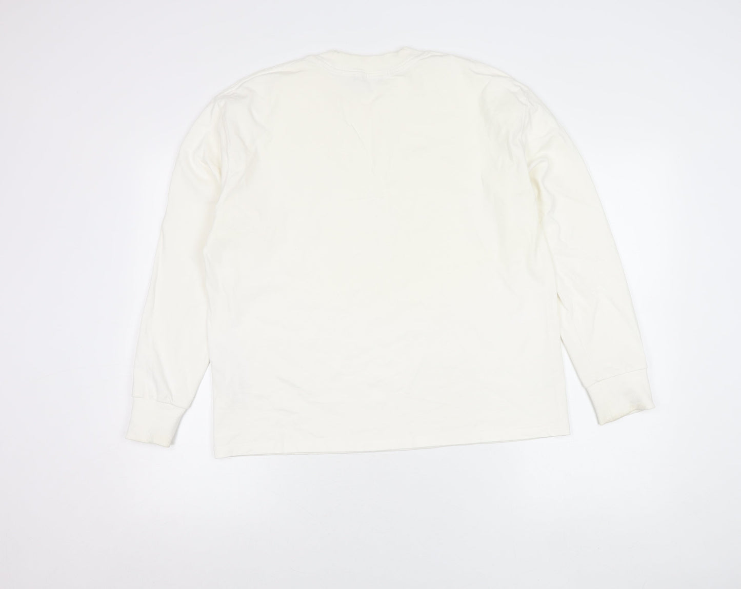 Zara Women’s Ivory Cotton Pullover Jumper Size M Long Sleeve