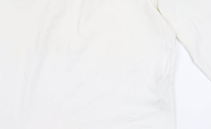 Zara Women’s Ivory Cotton Pullover Jumper Size M Long Sleeve