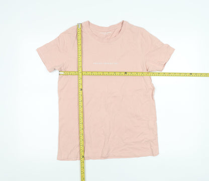 French Connection Womens Pink Cotton T-Shirt Size S Short Sleeve