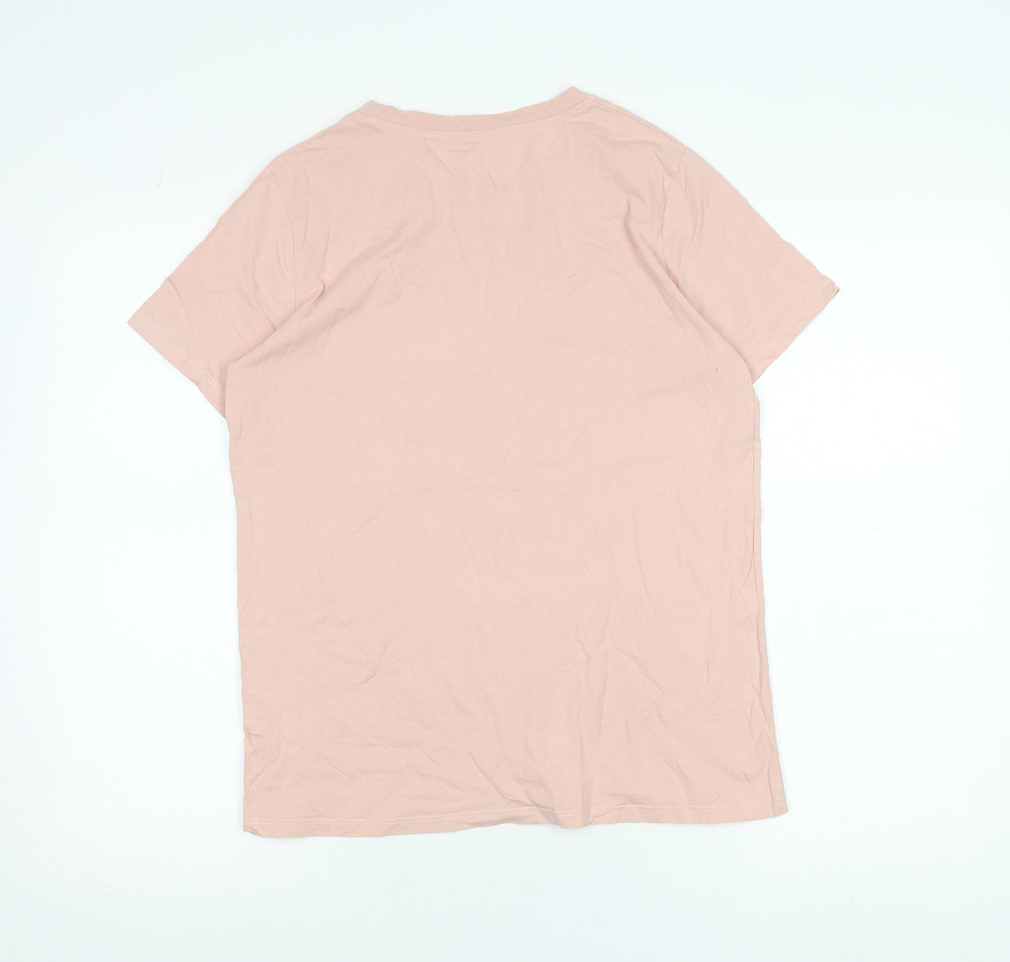 French Connection Womens Pink Cotton T-Shirt Size S Short Sleeve