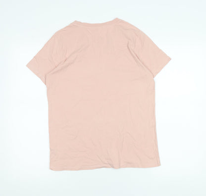 French Connection Womens Pink Cotton T-Shirt Size S Short Sleeve