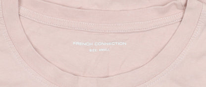 French Connection Womens Pink Cotton T-Shirt Size S Short Sleeve