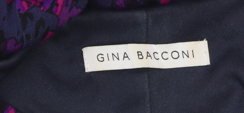 Gina Bacconi Womens Purple Animal Print Sheath Dress Size 14