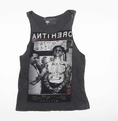 Condemned Nation Unisex Black Cotton Graphic Tank Top Size M