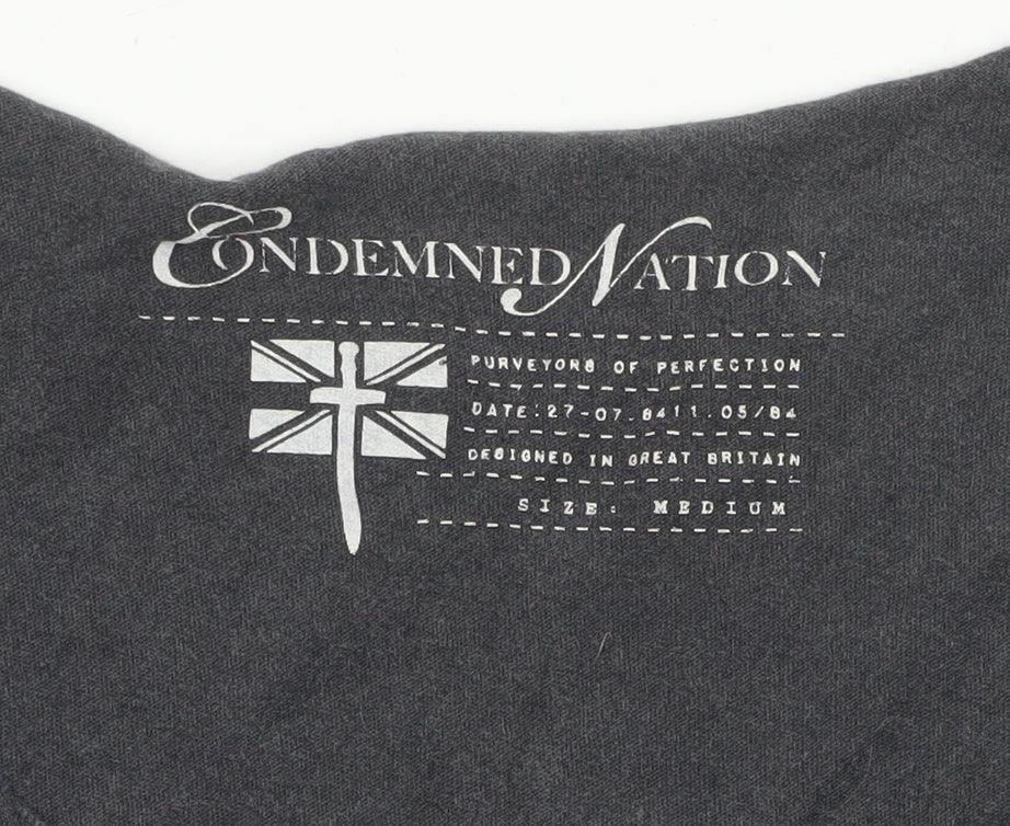 Condemned Nation Unisex Black Cotton Graphic Tank Top Size M