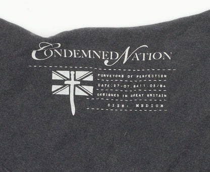 Condemned Nation Unisex Black Cotton Graphic Tank Top Size M