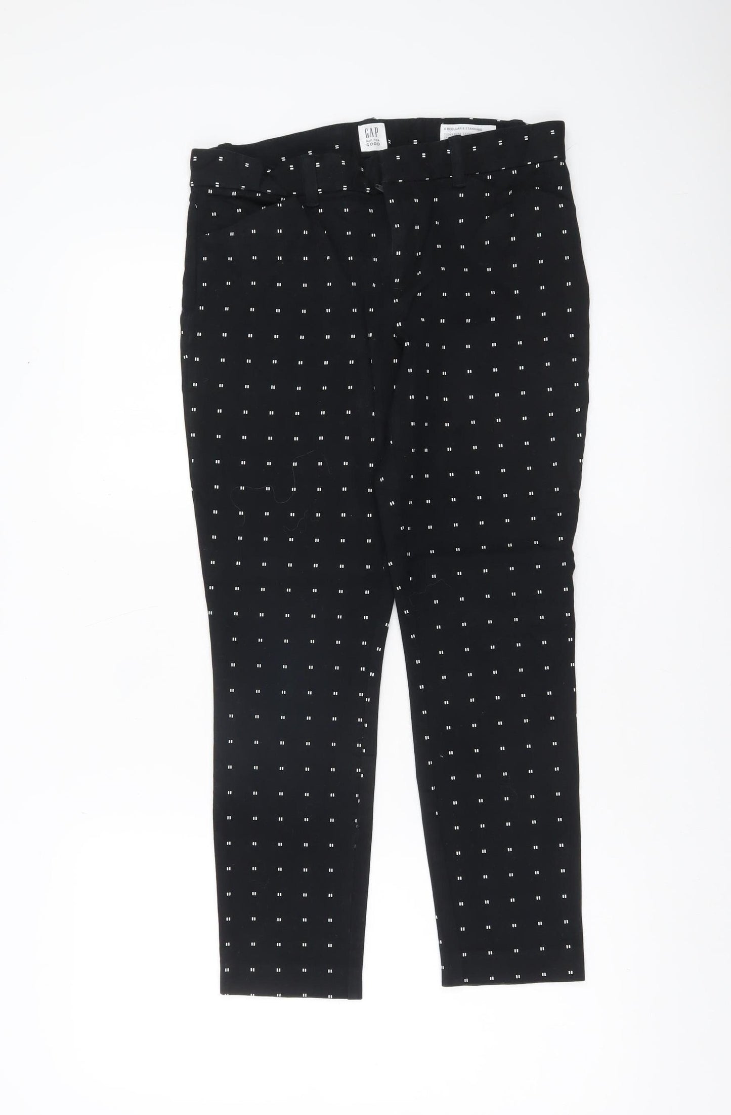 GAP Womens Black Size 6 Skinny Ankle Trousers Geometric Cotton