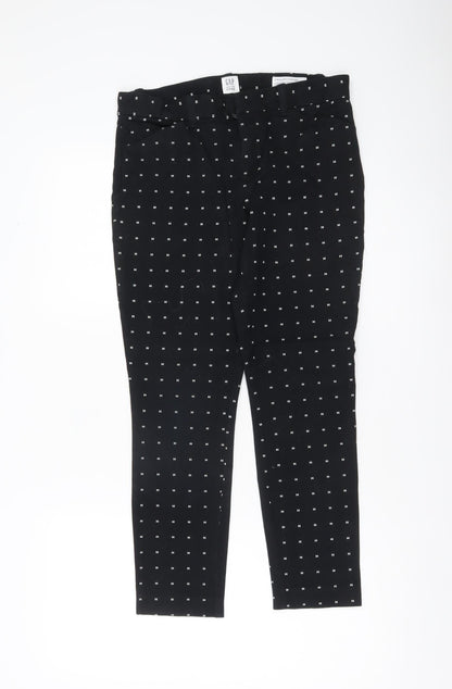 GAP Womens Black Size 6 Skinny Ankle Trousers Geometric Cotton
