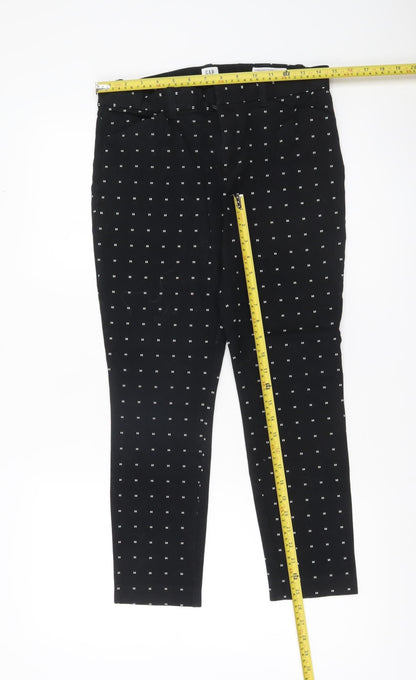 GAP Womens Black Size 6 Skinny Ankle Trousers Geometric Cotton