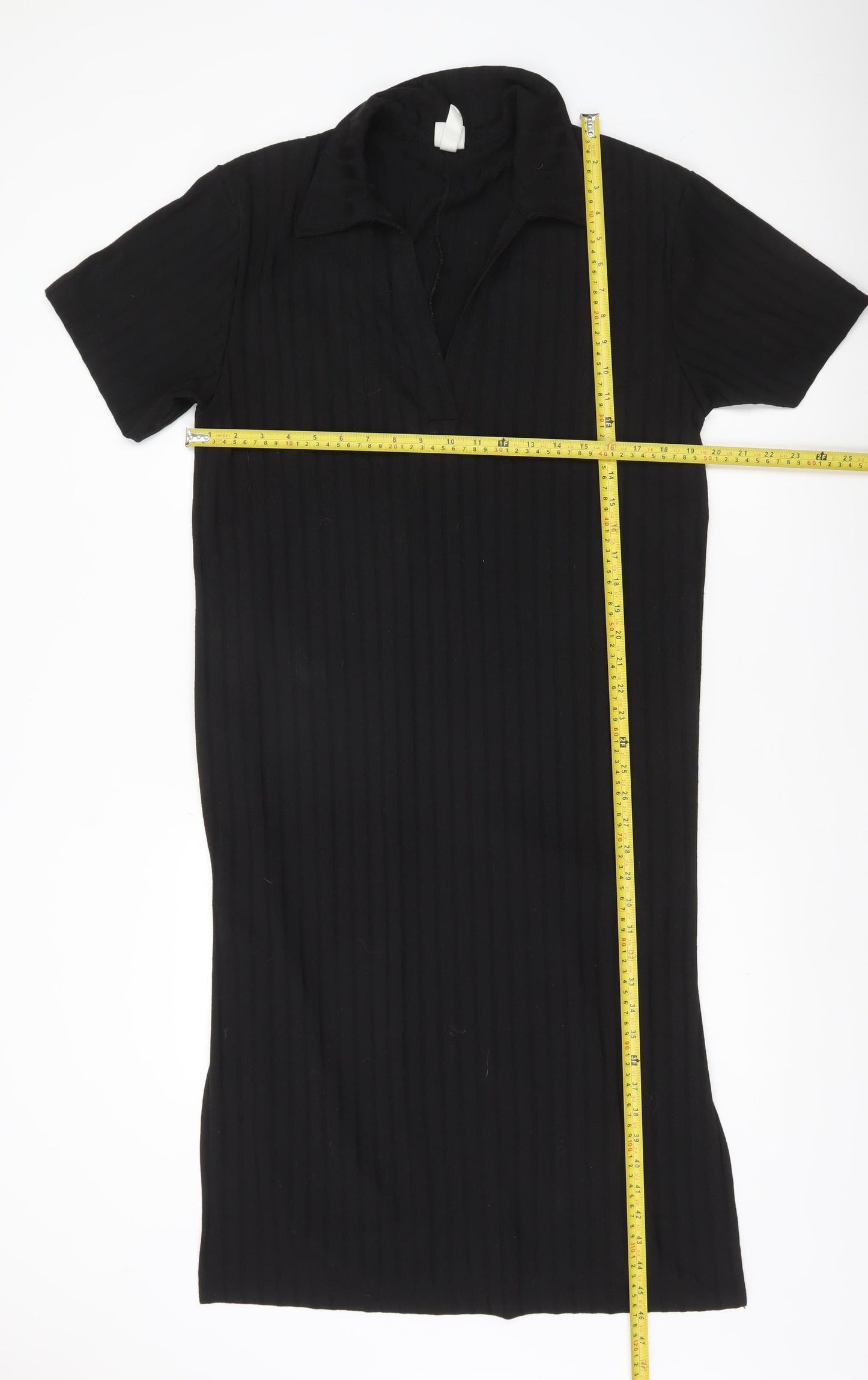 H&M Women’s Black XL Collared Shirt Dress Short Sleeve