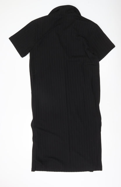 H&M Women’s Black XL Collared Shirt Dress Short Sleeve
