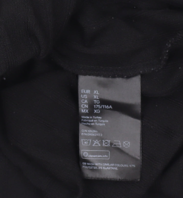 H&M Women’s Black XL Collared Shirt Dress Short Sleeve