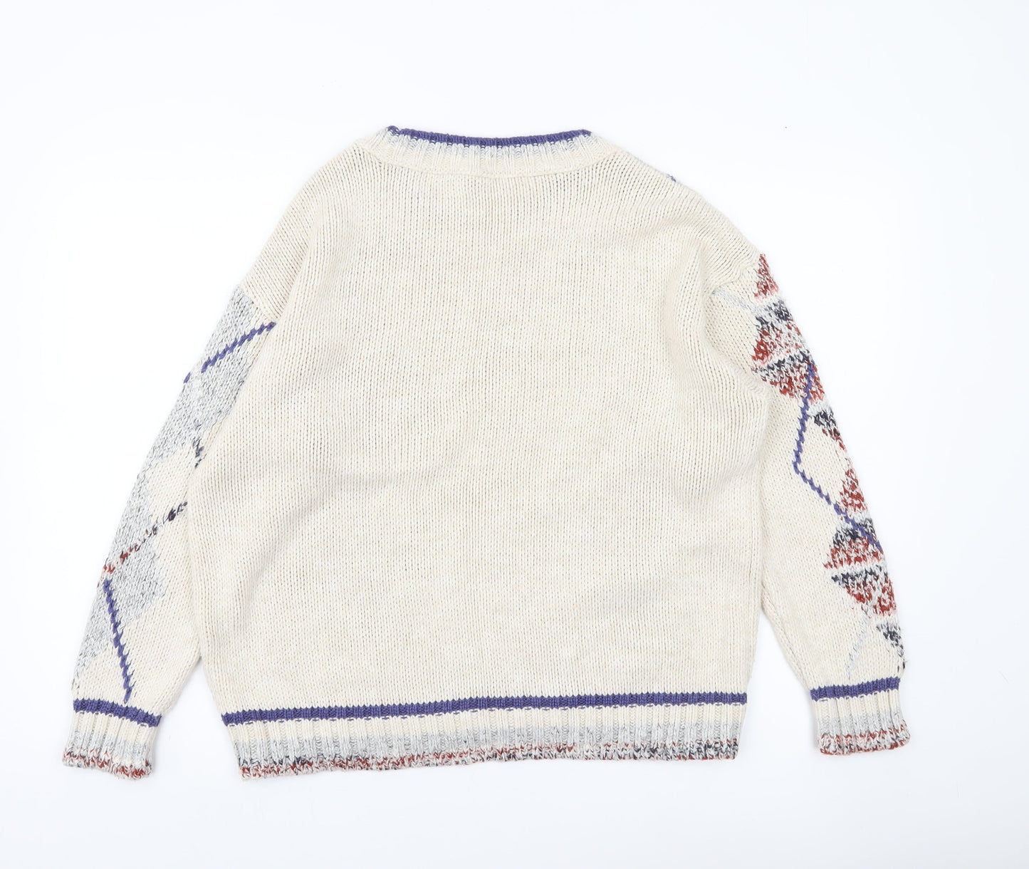 George Women’s Ivory Argyle Knit Pullover Jumper UK 12 Regular Fit