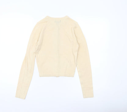 PrettyLittleThing Womens Beige XS Cardigan Crew Neck Knit Jumper