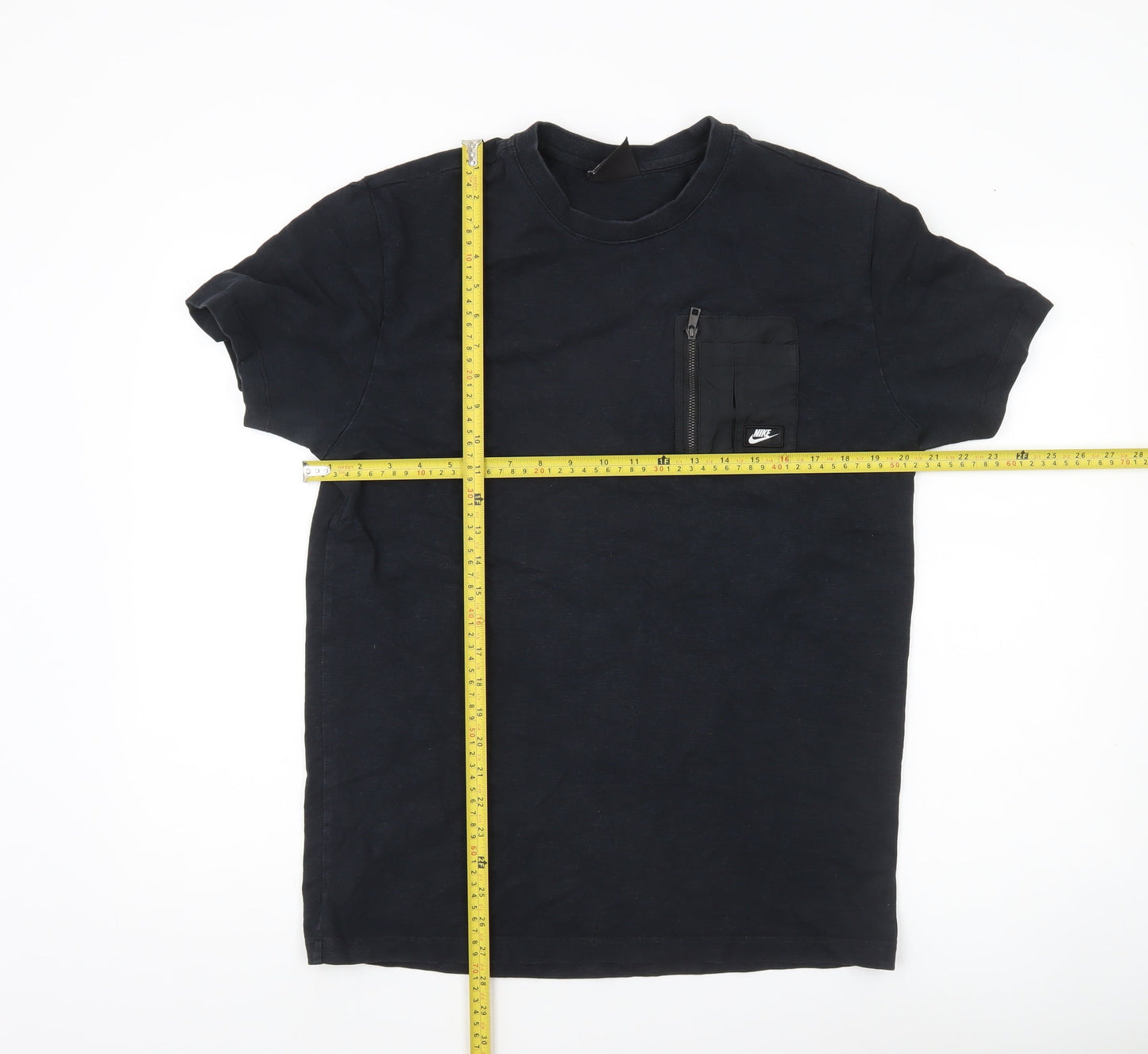 Nike Men's Black M Pocket Zip Logo Crew Neck Short Sleeve T-Shirt