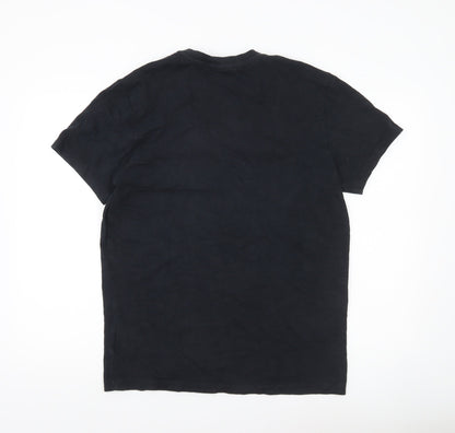 Nike Men's Black M Pocket Zip Logo Crew Neck Short Sleeve T-Shirt