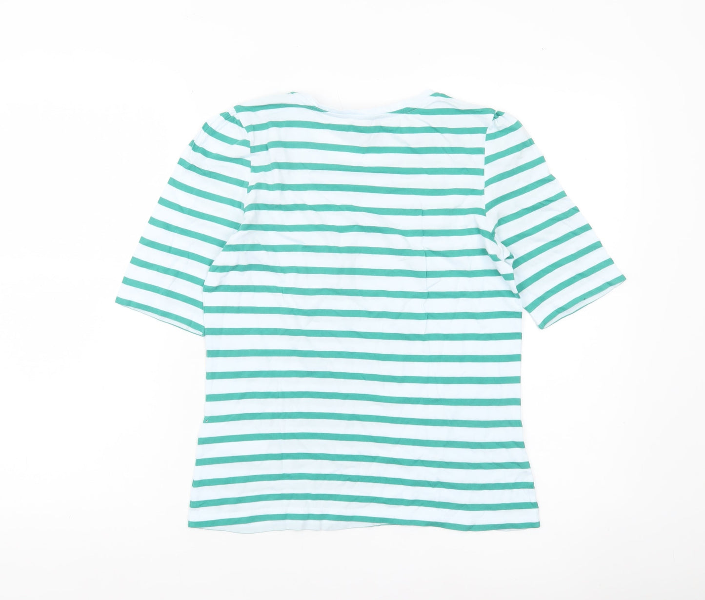 Hobbs Women’s XS Green White Striped Cotton Jersey T-Shirt