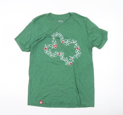 Tumbleweed TexStyles Men’s Green Graphic Flower Cotton Blend T-Shirt M