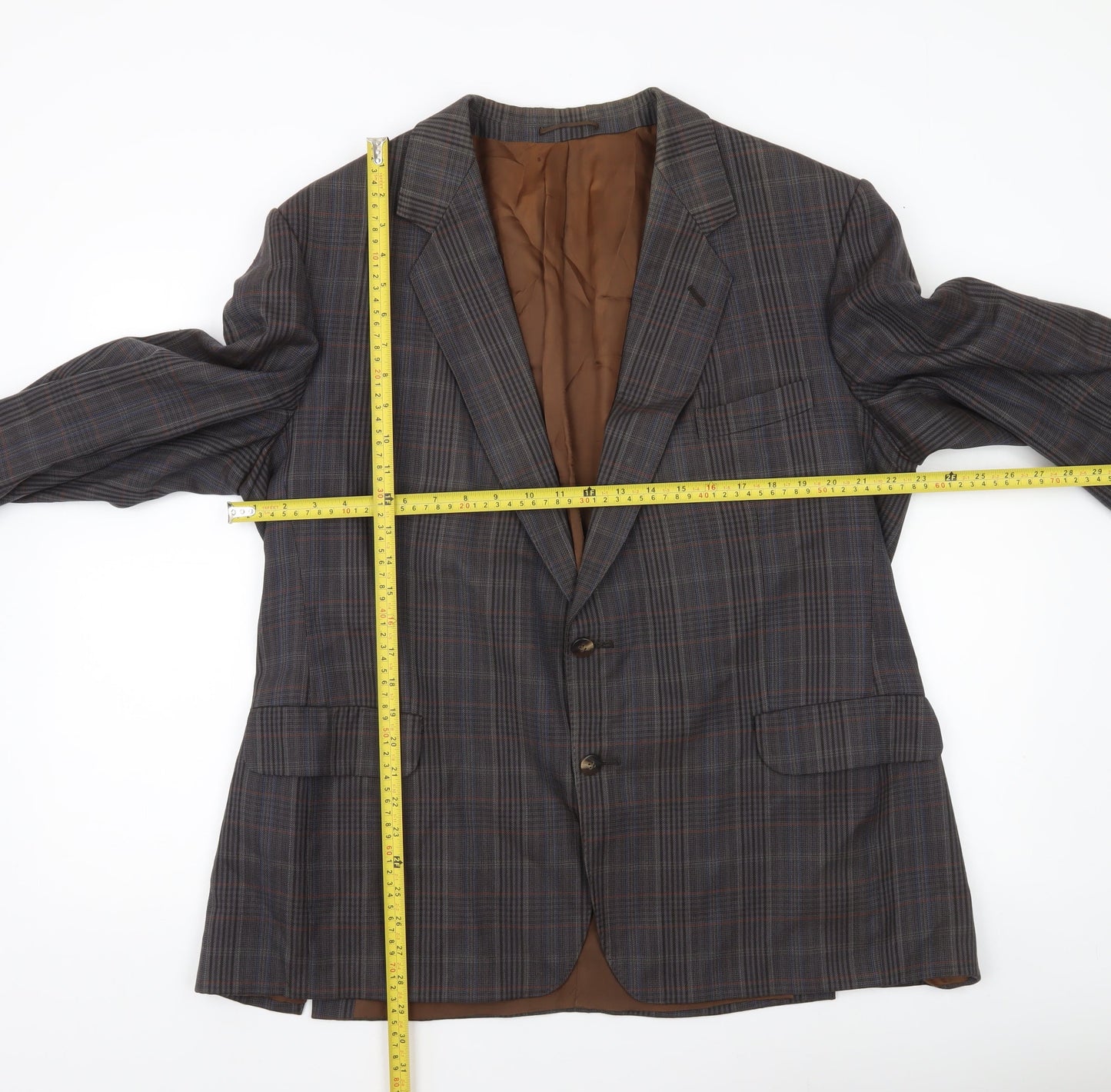 Magee Men’s Plaid Wool Blazer Jacket 40S Notch Lapel