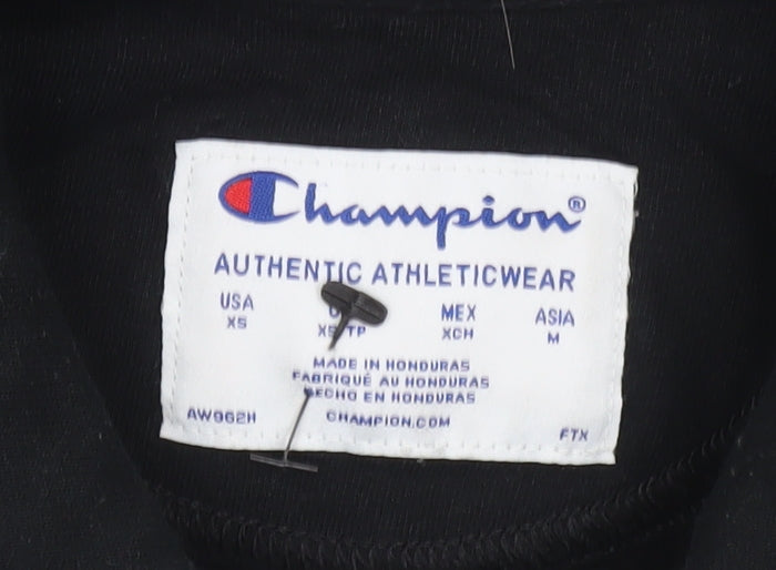 Champion Women Black XS Pullover Sweatshirt 1/4 Zip Logo