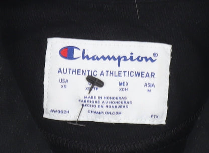 Champion Women Black XS Pullover Sweatshirt 1/4 Zip Logo