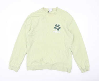 H&M Women’s Green Relaxed Fit Pullover Sweatshirt Size 12