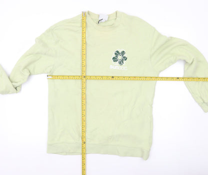 H&M Women’s Green Relaxed Fit Pullover Sweatshirt Size 12