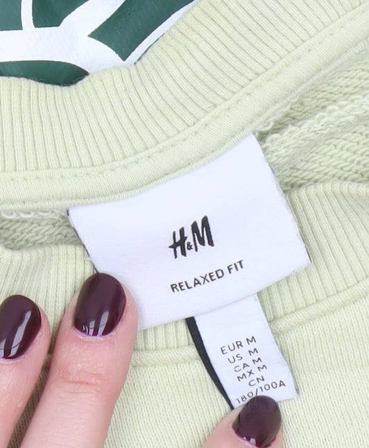 H&M Women’s Green Relaxed Fit Pullover Sweatshirt Size 12