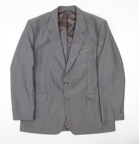 Varteks Men’s Grey Wool Blend Blazer Jacket Size 44 Regular